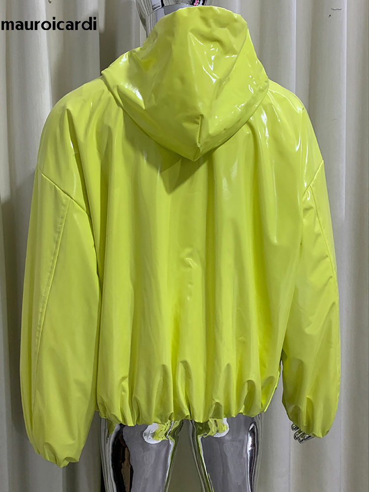Streetwear Brand Clothing - Kurtka skórzana Mauroicardi Spring Oversized Shiny