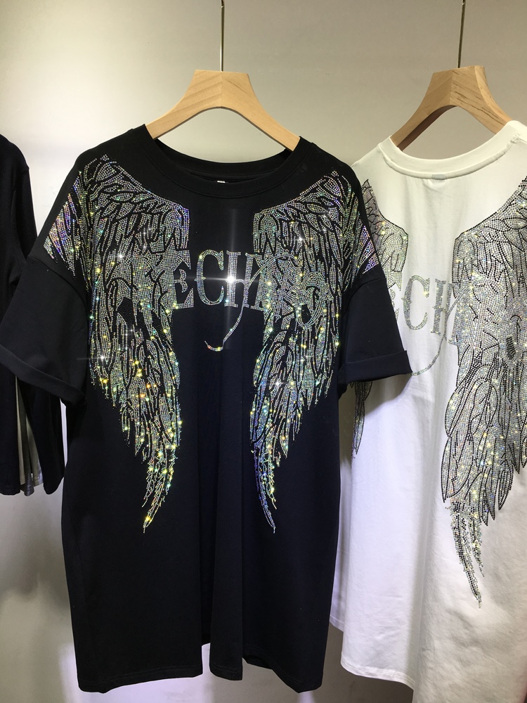 L-4XL Oversize Rhinestone Ange – Streetwear Brand Clothing recenzja i cena