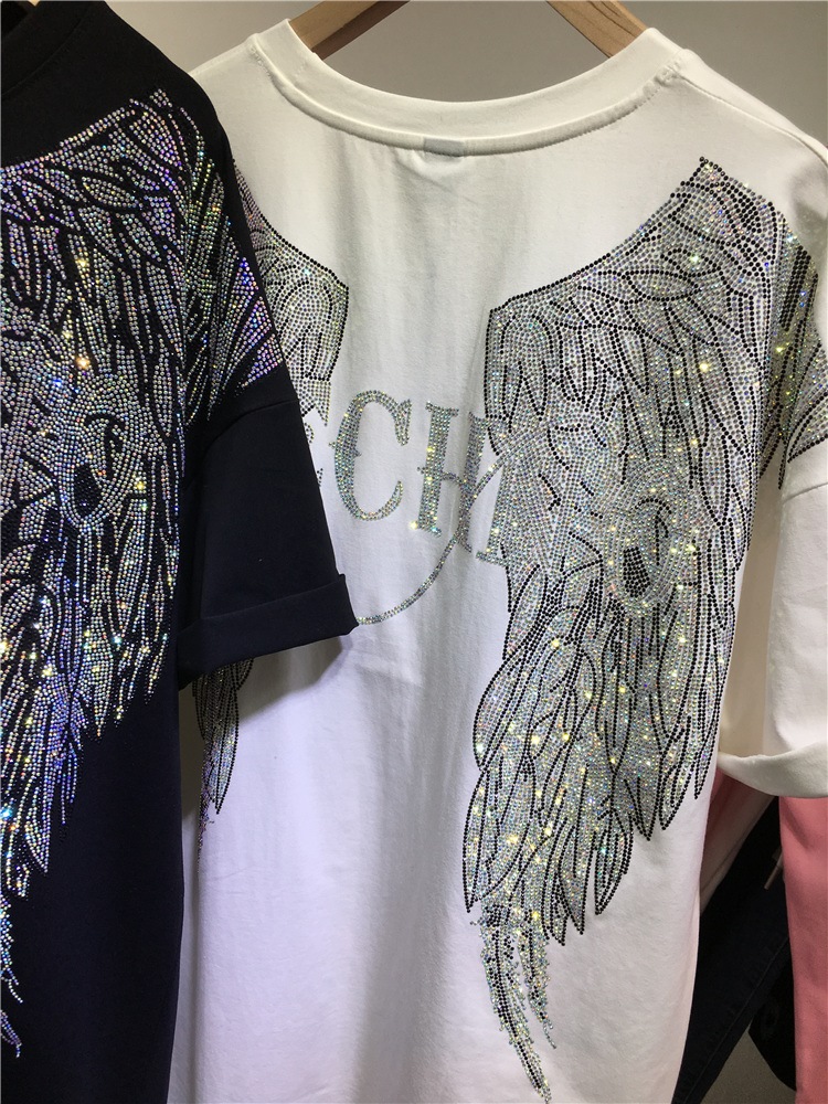 L-4XL Oversize Rhinestone Ange – Streetwear Brand Clothing recenzja i cena