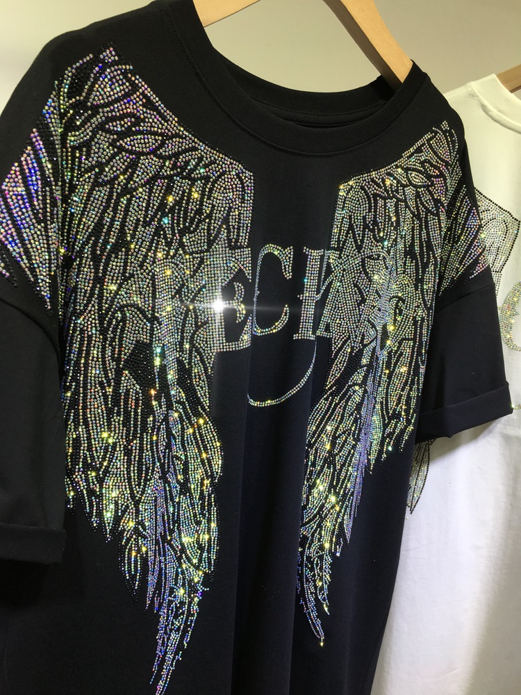 L-4XL Oversize Rhinestone Ange – Streetwear Brand Clothing recenzja i cena
