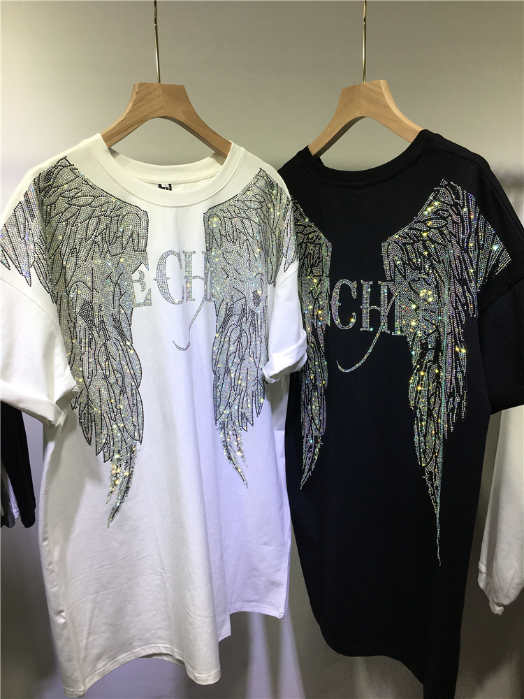 L-4XL Oversize Rhinestone Ange – Streetwear Brand Clothing recenzja i cena